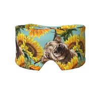 Highl and Cow with Sunflowers, Full Eye Covers Light Blocking Eye Mask Sleep Eye and Ear Muffs