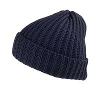 Highland 2000 Merino Wool Short Fisherman Beanie Hat - Black
