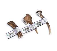 Highland Antler - Natural Antler Dog Chew. Pack of 3x Medium (75-150g) Naturally Shed Red Deer Antler, Long Lasting Dog Chew Bone With Calcium And Minerals (Shape may vary)