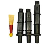 Highland Bagpipe Synthetic Drones with Free Cane Reed | 4 Pieces Drone Set for Easy Tuning | Bapipes Accessories (Solid Black)