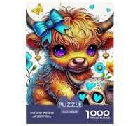 Highland Cattle, 1000-piece Jigsaw, Calming Yet Stimulating Indoor Activity, Perfect for Keepsakes Or Gallery Walls, Suitable for Ages 8+, 38x26cm/1000pcs