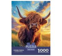 Highland Cattle 1000 Piece Jigsaw Puzzle For Adults Challenging Game Stress Relief Puzzle Exercise The Memory of The Brain for Adults And Kids, Age 12 Years Up 70x50cm/1000pcs