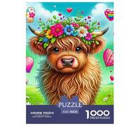 Highland Cattle 1000 Piece Jigsaw Puzzle For Adults Challenging Game Stress Relief Puzzle Exercise The Memory of The Brain for Adults And Kids, Age 12 Years Up 38x26cm/1000pcs
