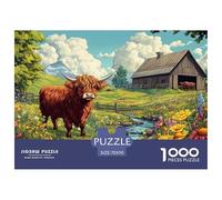 Highland Cattle 1000 Piece Jigsaw Puzzle For Adults Challenging Game Stress Relief Puzzle Exercise The Memory of The Brain for Adults And Kids, Age 12 Years Up 70x50cm/1000pcs