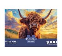 Highland Cattle 1000 Piece Jigsaw Puzzle For Adults Family Challenge Toys Stress Relief Puzzle Cultivate The Spirit of Teamwork for Men, Women, Elders, Seniors 38x26cm/1000pcs