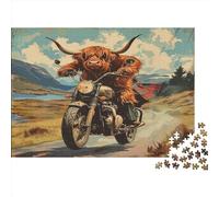 Highland Cattle 1000 Piece Puzzle for Adults 1000 Pieces Puzzle Jigsaw Puzzles Highland Cows Educational Games Relax Puzzles Games Impossible Puzzles Games Gift 1000pcs (75x50cm)