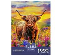 Highland Cattle 1000 Pieces Jigsaw Puzzles For Adults Educational Games Stress Relieving Entertainment Exercise The Memory of The Brain for Adults And Kids, Age 12 Years Up 70x50cm/1000pcs