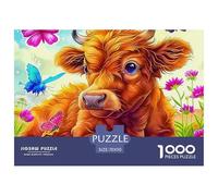 Highland Cattle 1000 Pieces Jigsaw Puzzles For Adults Educational Games Stress Relieving Entertainment Cultivate The Spirit of Teamwork for The Whole for Women, Gifts for Men 70x50cm/10