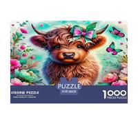 Highland Cattle 1000 Pieces Jigsaw Puzzles with Paper Art Home Decors Adult Stunning Puzzle 38x26cm/1000pcs