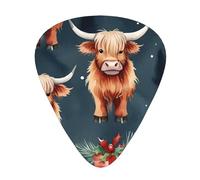 Highland-Cattle 12 Pack Guitar Picks With 3 Thicknesses And Storage Box, Abs Plectrums For Electric Bass Guitar Players