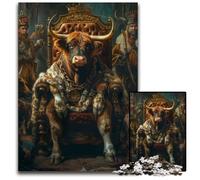 Highland Cattle Asaking Jigsaw Puzzles 1000 Pieces for Adults Impossible Jigsaw Puzzles for Adults Home Decor Brain Teaser Game for Teenagers Family Interaction 1000 PCS(38x26cm)
