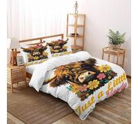 Highland Cattle Bedding Set 3D Design Animal Theme Wildlife Duvet Cover Set Microfiber Quilt Cover Suitable for Family,couple,children Pillowcase Double(200x200cm)