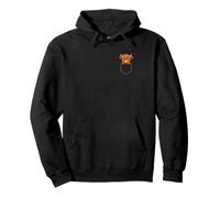 Highland Cattle Cartoon Peeking Pouch Cute Farm Art Pullover Hoodie