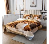 Highland Cattle Coverlet Set King Size,Rustic Farmhouse Bedspread Fashion Room Decor for Kids Girls Boys,Cartoon Funny Style Bedspread with 2 Pillowcase,Khaki Grey
