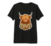 Highland Cattle Cow Scottish Farmer Gift Coo Premium T-Shirt