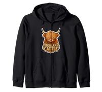 Highland Cattle Cow Scottish Farmer Gift Coo Zip Hoodie