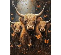Highland Cattle Diamond Painting Kits for Adults Beginners, 5D Dong Wei Diamond Art Kits for Kids, DIY Full Drill Gem Embroidery Crystal Art, Cross Stitch Hobbies for Adults Women, Decor 30X40cm R-26