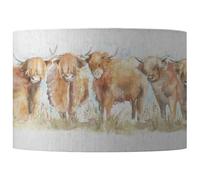 Highland Cattle Eva Animal Lampshade Voyage Maison Light Beige 40cm diameter x 25cm high