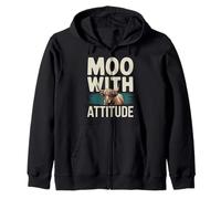 Highland Cattle Fan Adorable Shaggy Cows and Rustic Charm Zip Hoodie