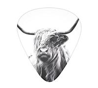 Highland Cattle Guitar Plectrums 12 Pieces Set =>> Comfortable In The Hand With Smooth Edges Three Thicknesses To Match