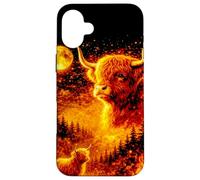 Highland Cattle Howling At The Moon, Cowgirl Western Farm Case for iPhone 16 Plus