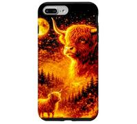Highland Cattle Howling At The Moon, Cowgirl Western Farm Case for iPhone 7 Plus/8 Plus