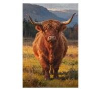 Highland Cattle in The Italian Dolomites 1000 Piece Puzzle for Adults, Scenic Mountain Landscape, Fun and Challenging Jigsaw Puzzle, Relaxing Family Game, Home Decor Gift for Teens, Seniors, 30x20 in