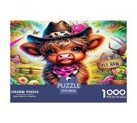 Highland Cattle Jigsaw Puzzles 1000 Pieces Fit Adults Or Families Together Educational Games Puzzle for The Whole for Women Home Decoration 100% Recvcled Cardboard 38x26cm/1000pcs