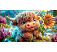 Highland-cattle Jigsaw Puzzles 1000 Pieces Fun and Challenging Family Game Puzzle Game Great Gift Idea for The Whole for Women, Gifts for Men 38x52cm/1000pcs