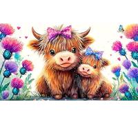 Highland-cattle Jigsaw Puzzles 1000 Pieces Fun and Challenging Family Game Puzzle Game Great Gift Idea for The Whole for Women, Gifts for Men 38x26cm/1000pcs