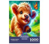 Highland Cattle Jigsaw Puzzles for Adult Challenging Puzzles The Impossible Challenge 1000 Piece Difficult Hard Jigsaw Puzzles for Man And Woman with Letters on Back 70x50cm/1000pcs