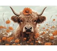 Highland cattle Jigsaw Puzzles for Adults 2000 piece Impossible Puzzle Educational Games, Complete the Curiosity, Exercise of Capacity Space Thinking Fun Iq Smart Games, Gifts Teenage Boys 14+, E-8