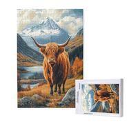 Highland Cattle Jigsaw Puzzles for Adults 3000 Landscape Puzzles for Adults Wooden,Funny/Difficult/Impossible/Challenging Decompression Games,As a Birthday for Women and Men ML-710