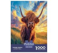 Highland Cattle Jigsaw Puzzles Puzzle for Adults Kids. 1000 Piece Great Gifts Challenge Toy Educational Game Home Decoration for Adults& Kids Age 14 Years Up 70x50cm/1000pcs