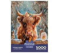 Highland Cattle Jigsaw Puzzles Puzzle for Adults Kids. 1000 Pieces Great Gifts Challenge Toy Educational Games Home Decoration for Educational Games Gifts 38x26cm/1000pcs