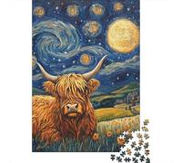 Highland Cattle Jigsaw Puzzles Puzzle for Adults Kids. 1000 Pieces Great Gifts Challenge Toy Educational Game Home Decoration for Adults& Kids Age 14 Years Up 1000pcs (75x50cm)