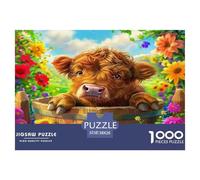 Highland Cattle Jigsaw Puzzles Puzzle for Adults Kids. 1000 Pieces Great Gifts Challenge Toy Educational Games Home Decoration for Educational Games Gifts 38x26cm/1000pcs