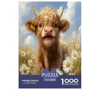 Highland Cattle Jigsaw Puzzles Puzzle for Adults Kids. 1000 Pieces Great Gifts Challenge Toy Educational Games Home Decoration for Educational Games Gifts 38x26cm/1000pcs
