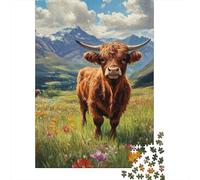 Highland Cattle Jigsaw Puzzles Puzzle for Adults Kids. 1000 Pieces Whimsical Challenge Toy Educational Game Home Decoration for Adults& Kids Age 14 Years Up 1000pcs (75x50cm)