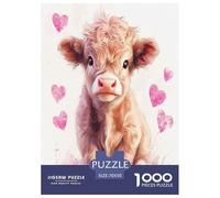Highland Cattle Jigsaw Puzzles Puzzles for Adults Kids. 1000 Pieces Whimsical Challenge Toy Educational Games Home Decoration for Adults& Kids Age 14 Years Up 70x50cm/1000pcs