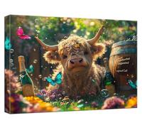 Highland Cattle Paint by Numbers for Adults, Paint by Numbers Butterfly DIY Canvas Oil Painting Kit for Beginner Art Crafts, with 3 Brushes Acrylic Paint for Home Wall Decor, 8x12Inch/20x30cm,Model661