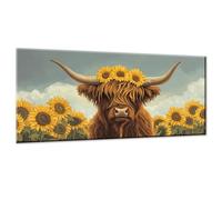 Highland Cattle Paint by Numbers for Adults, Paint by Numbers Kits On Canvas, DIY Digital Painting for Beginners with Acrylic and Brushes, Animal Oil Painting for Home Wall Decor 8x16 Inch w0-203