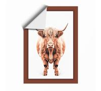 Highland Cattle Portrait Modern Unframed Wall Art Print A4 (29.7×21cm), Wall Decor for Living Room, Bedroom, Office & Home, Art Gift