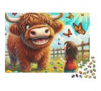 Highland Cattle Puzzle 1000 Pieces Adults Teens Leisure Time Brain Exercise Sturdy Box 70x50cm/1000pcs