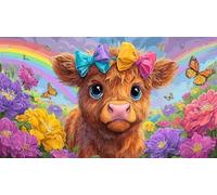 Highland-cattle Puzzle Game 1000 Piece Recycled Paper Impossible Hard Difficult Challenging for The Whole for Women, Gifts for Men 70x50cm/1000pcs
