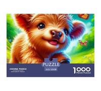 Highland Cattle Puzzles 1000 Piece for Adults Jigsaw Puzzles Game for The Whole 52x38cm/1000pcs