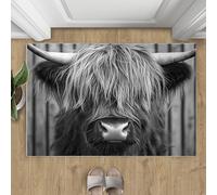 Highland Cattle Rugs Bedroom Highland Cattle Area Rugs for Kitchen Small Washable Rug 60x90cm Western Farms Rug Non-Slip Carpet for Bathroom Entryway Hallway Home Decor Mat