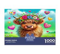 Highland Cattle1000Piece JigsawPuzzlesHighland Cattle KidsforAdult Challenging Brainteasing Age12+byth HomeDecoration Uncover The Puzzle 38x26cm/1000pcs