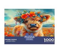 Highland Cattle1000Pieces JigsawPuzzleHighland Cattle KidsforAdult Challenging LargePiecePuzzles Age12+byth EducationalGame Brainteasing Adults Jigsaw Puzzle 38x26cm/1000pcs