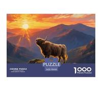 Highland Cattle1000Pieces JigsawPuzzlesanimal KidsforAdult Challenging LargePiecePuzzles Age12+byth EducationalGame Uncover The Puzzle 70x50cm/1000pcs